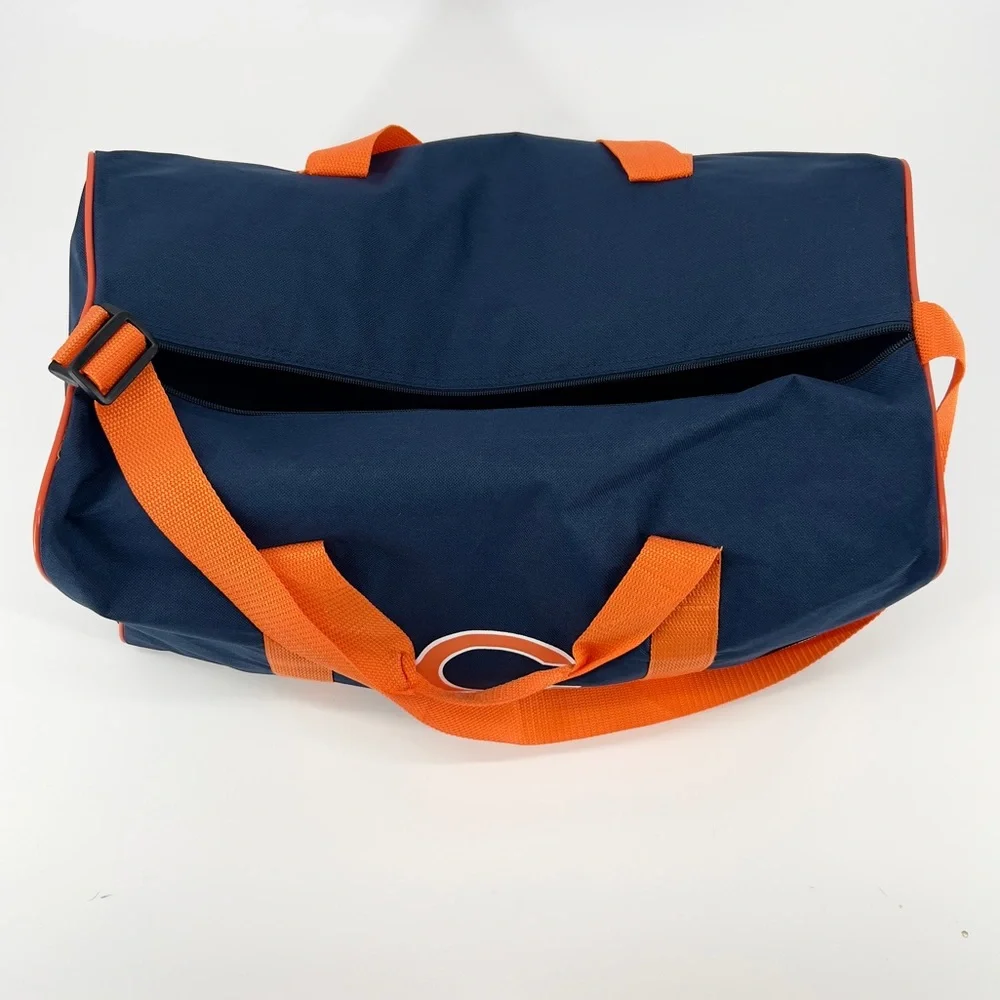 Vtg Chicago Bears Miller Lite Promo Duffel Bag Navy Orange Football Gym NFL Y2K